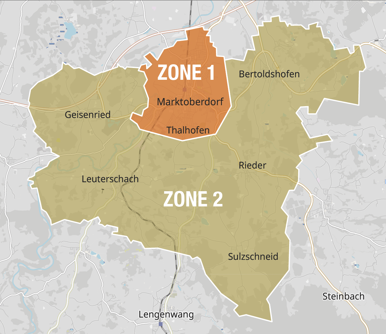 FLEXIBUS Zonen-Karte Marktoberdorft